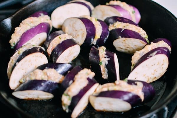 Chinese Stuffed Eggplant, by thewoksoflife.com