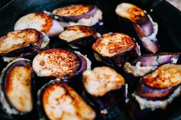Chinese Stuffed Eggplant, by thewoksoflife.com