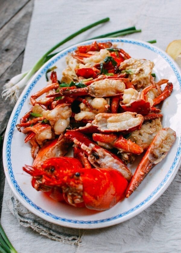 Cantonese-Style Ginger Scallion Lobster, by thewoksoflife.com