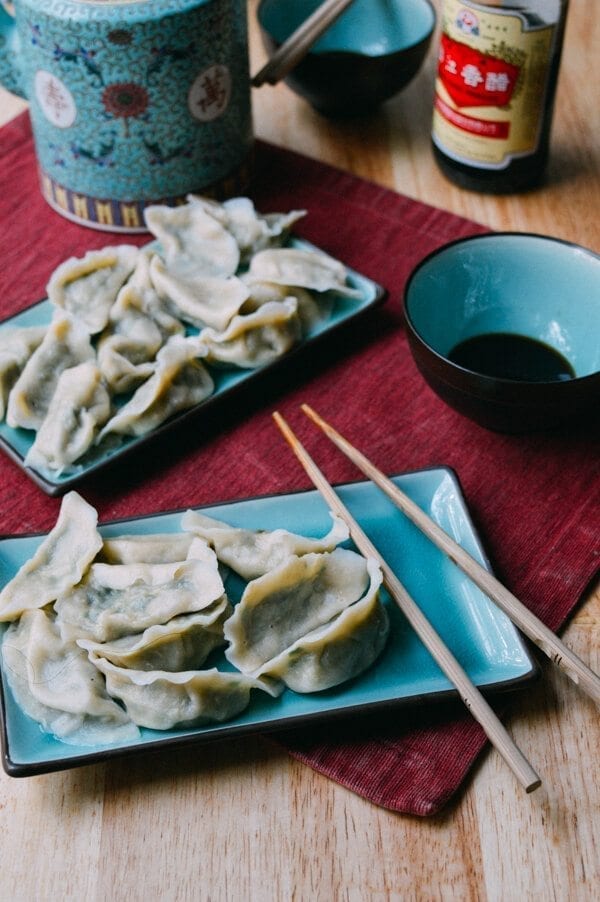 Pork Chive Dumplings, by thewoksoflife.com