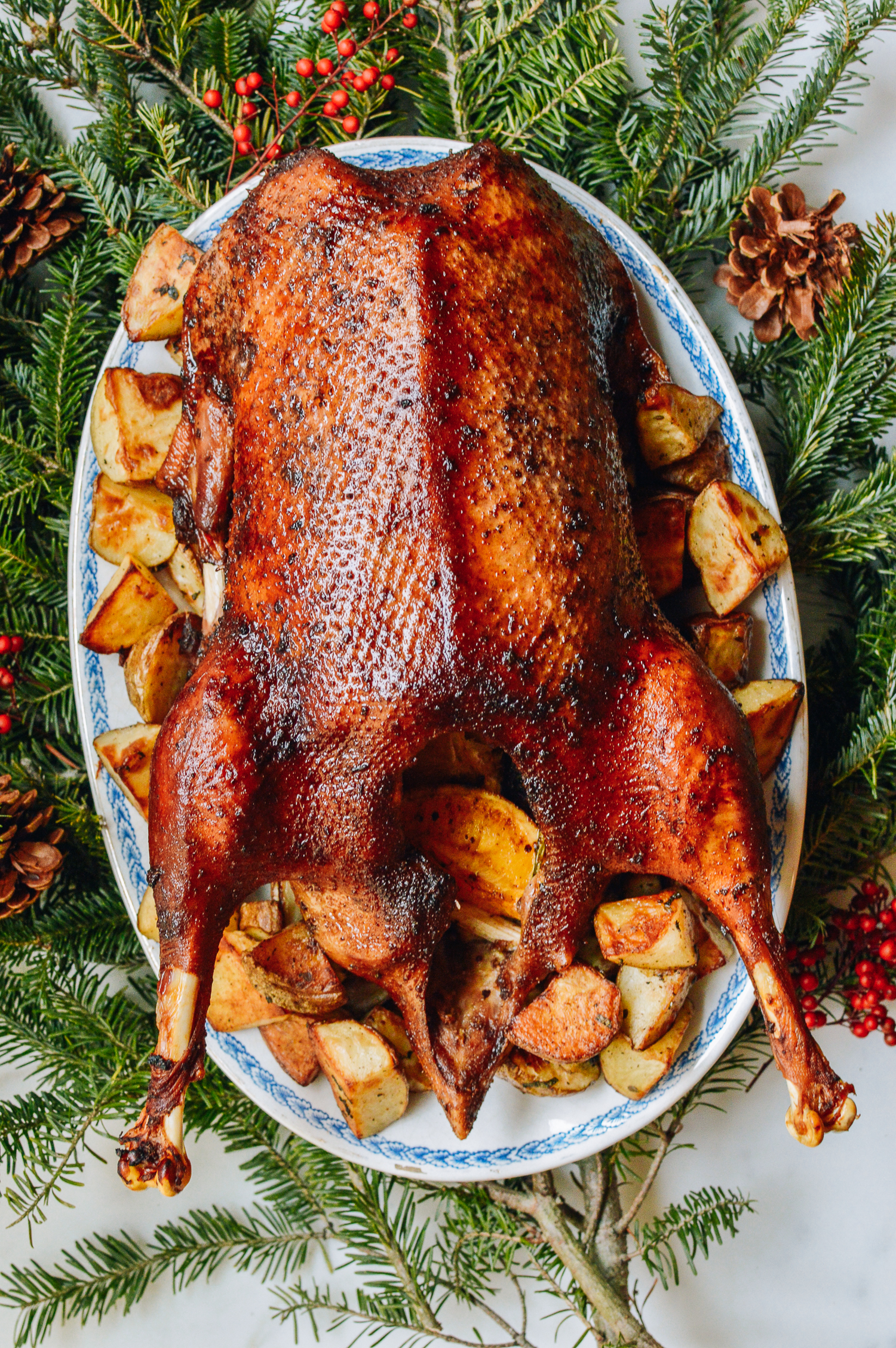 Orange Five-Spice Roast Goose and Potatoes, by thewoksoflife.com