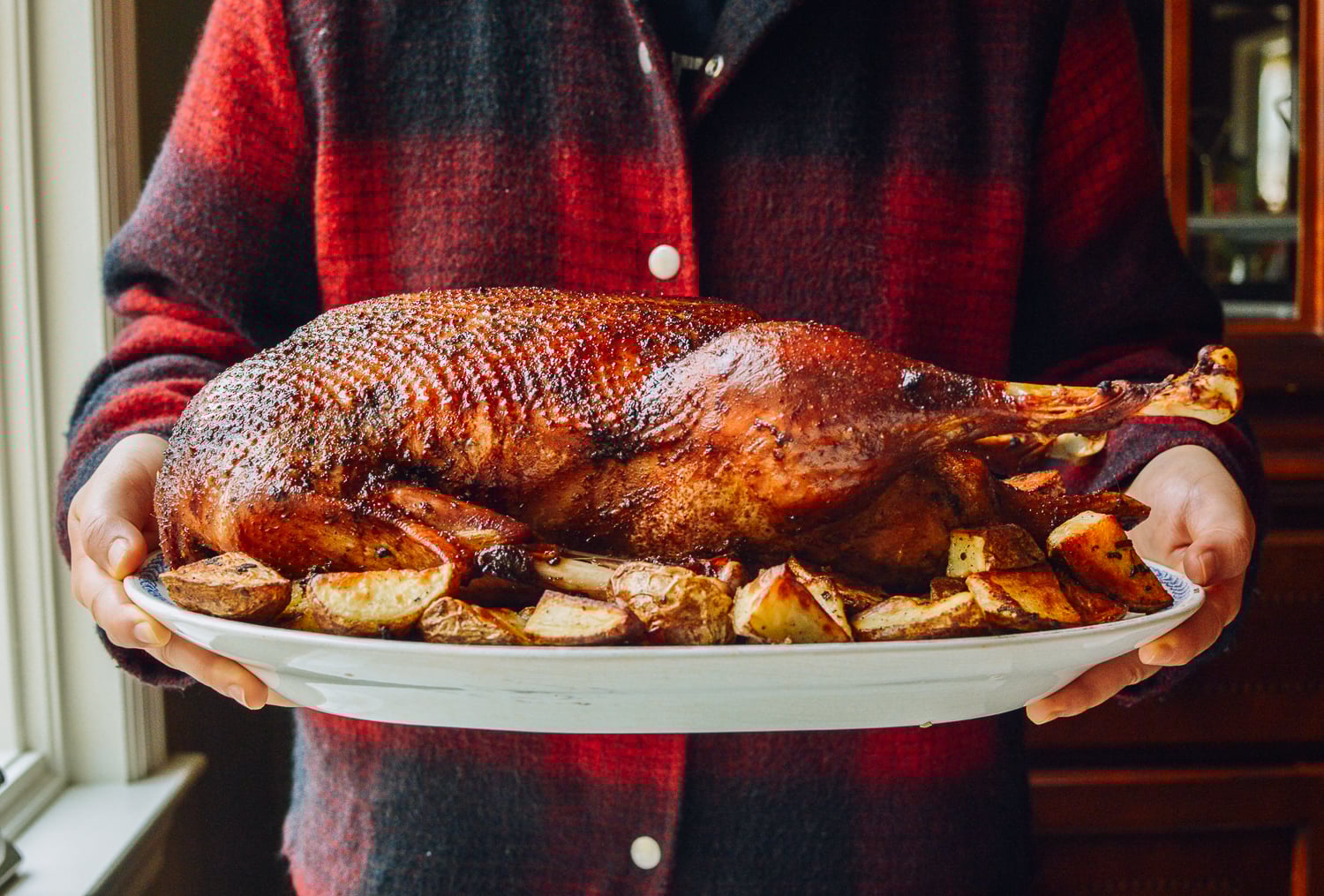 Orange Five-Spice Roast Goose and Potatoes, by thewoksoflife.com