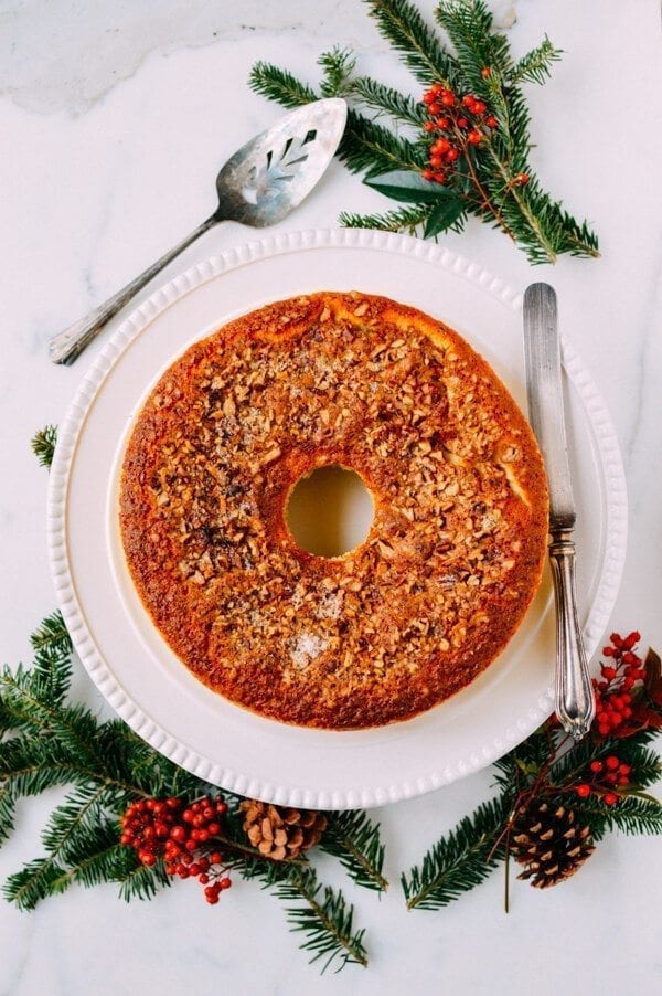 Olive Oil Pecan Rum Cake, by thewoksoflife.com