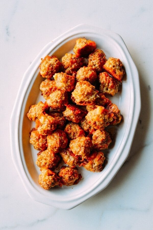 Sausage Balls 2 Ways, by thewoksoflife.com