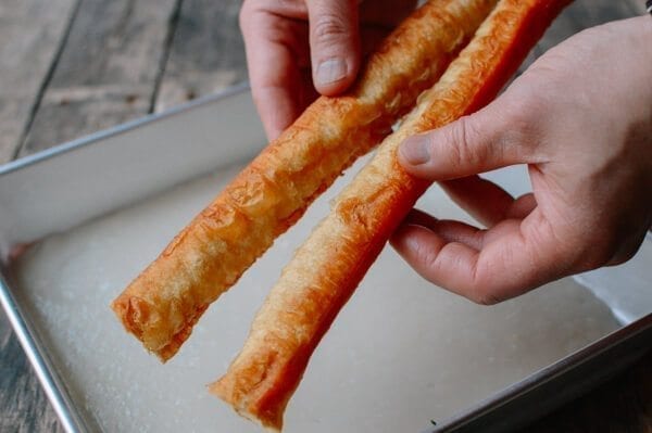 Homemade rice noodles (cheung fun), by thewoksoflife.com