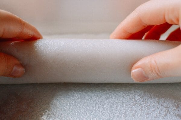 Homemade rice noodles (cheung fun), by thewoksoflife.com