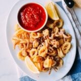 Fried Calamari with marinara and lemon