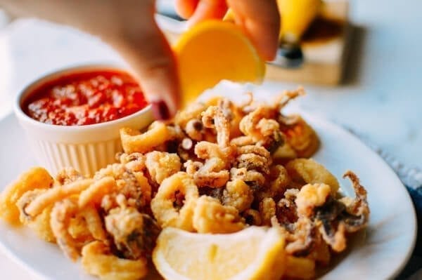 Fried Calamari, by thewoksoflife.com