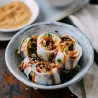 Homemade rice noodles (cheung fun), by thewoksoflife.com