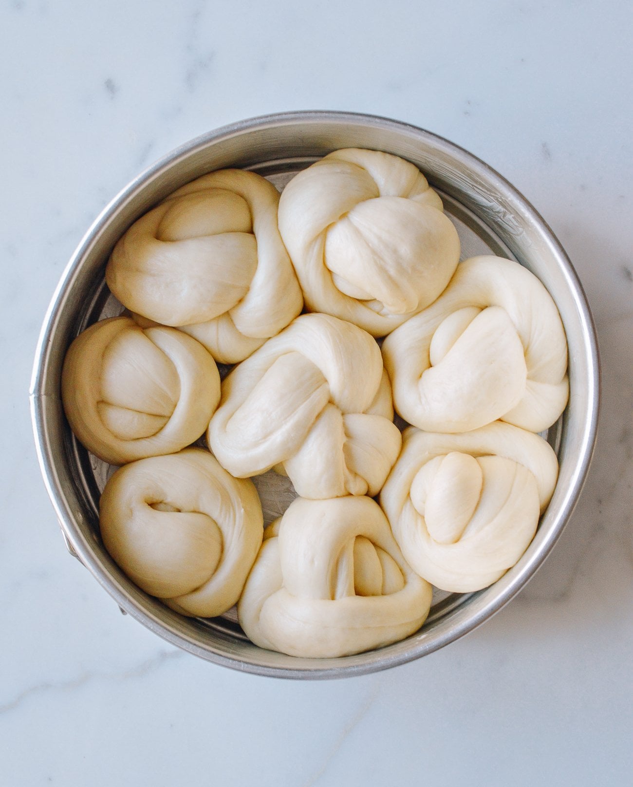 risen rolls in springform pan