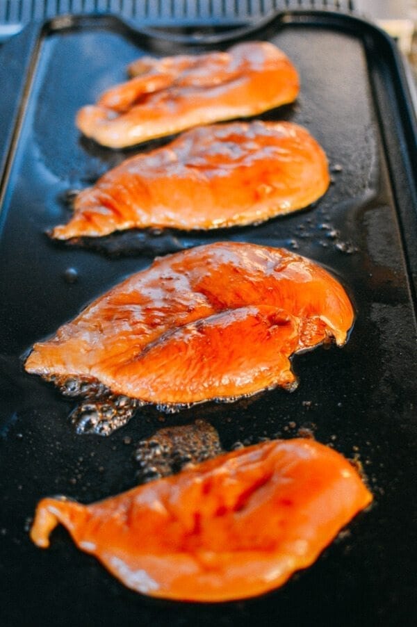 Soy Glazed Chicken Breast with Scallion Ginger Oil, by thewoksoflife.com