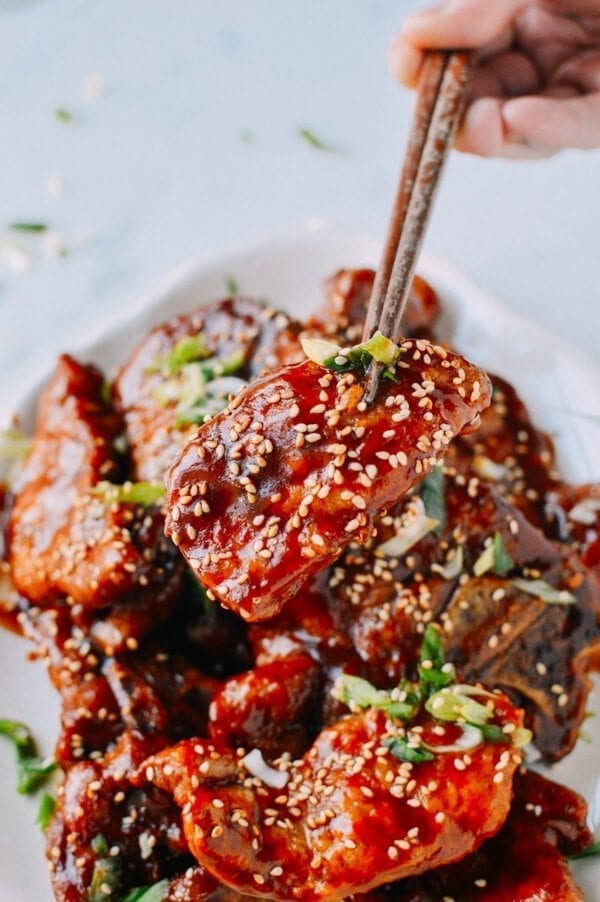 Sweet and Sour Pork Chops, by thewoksoflife.com