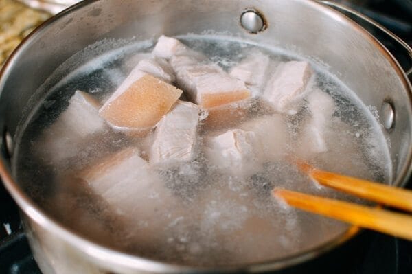 Cantonese Style Braised Pork Belly with Arrowroot, by thewoksoflife.com