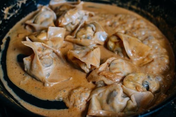 Shiitake Mushroom Tortellini w/ Soy Cream Sauce, by thewoksoflife.com