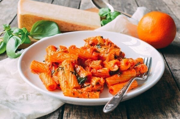 Orange Pasta, by thewoksoflife.com