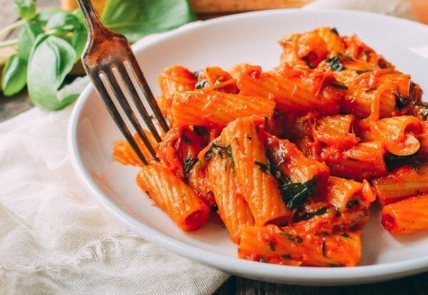 Orange Pasta, by thewoksoflife.com