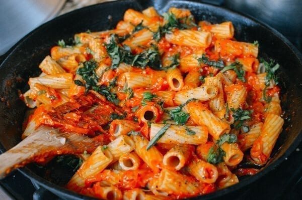 Orange Pasta, by thewoksoflife.com