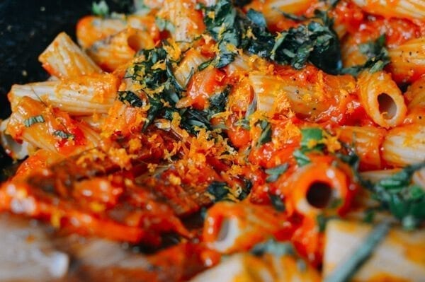 Orange Pasta, by thewoksoflife.com