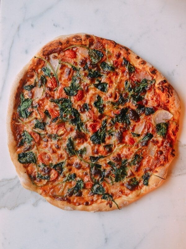 Veggie Pizza, by thewoksoflife.com