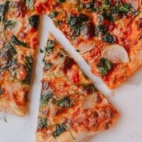 Veggie Pizza, by thewoksoflife.com