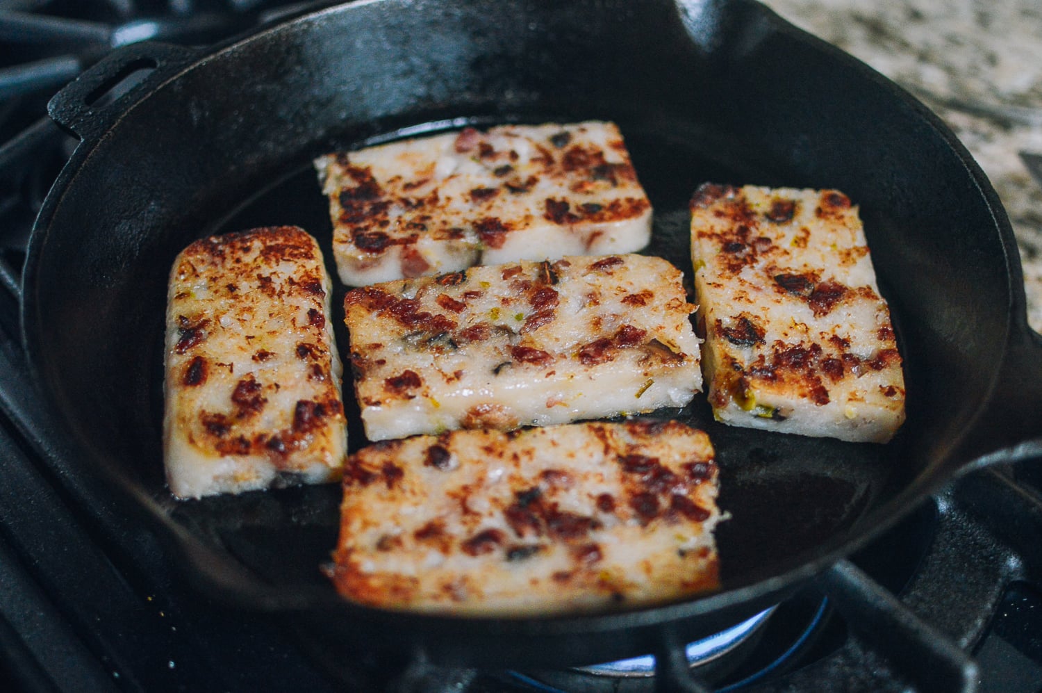 Turnip Cake (Lo Bak Go), by thewoksoflife.com