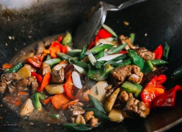 Big Plate Chicken (Chinese Da Pan Ji) with Noodles, by thewoksoflife.com