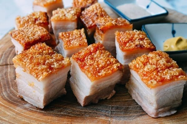 Cantonese Roast Pork Belly, by thewoksoflife.com