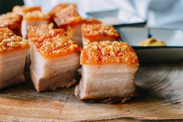 Cantonese Roast Pork Belly, by thewoksoflife.com