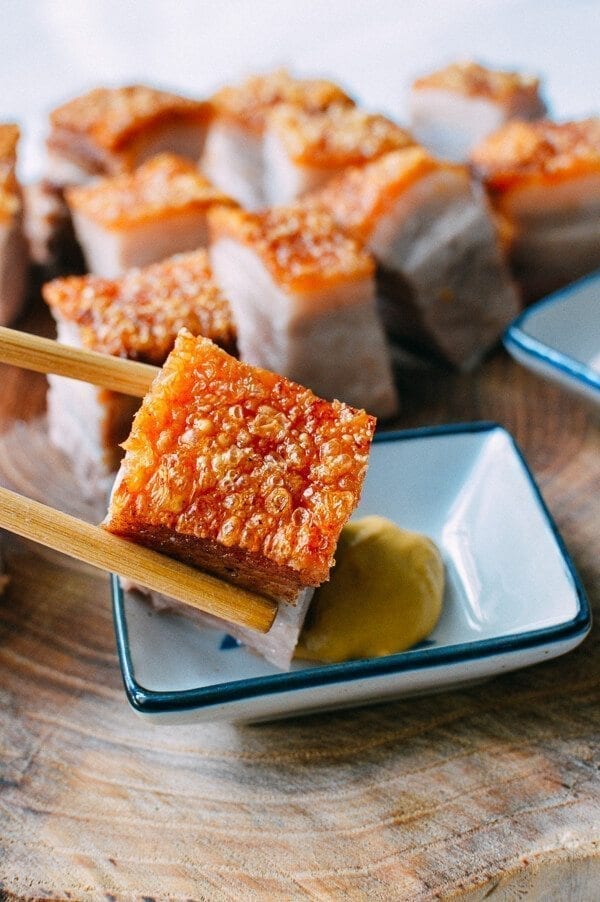 Cantonese Roast Pork Belly, by thewoksoflife.com