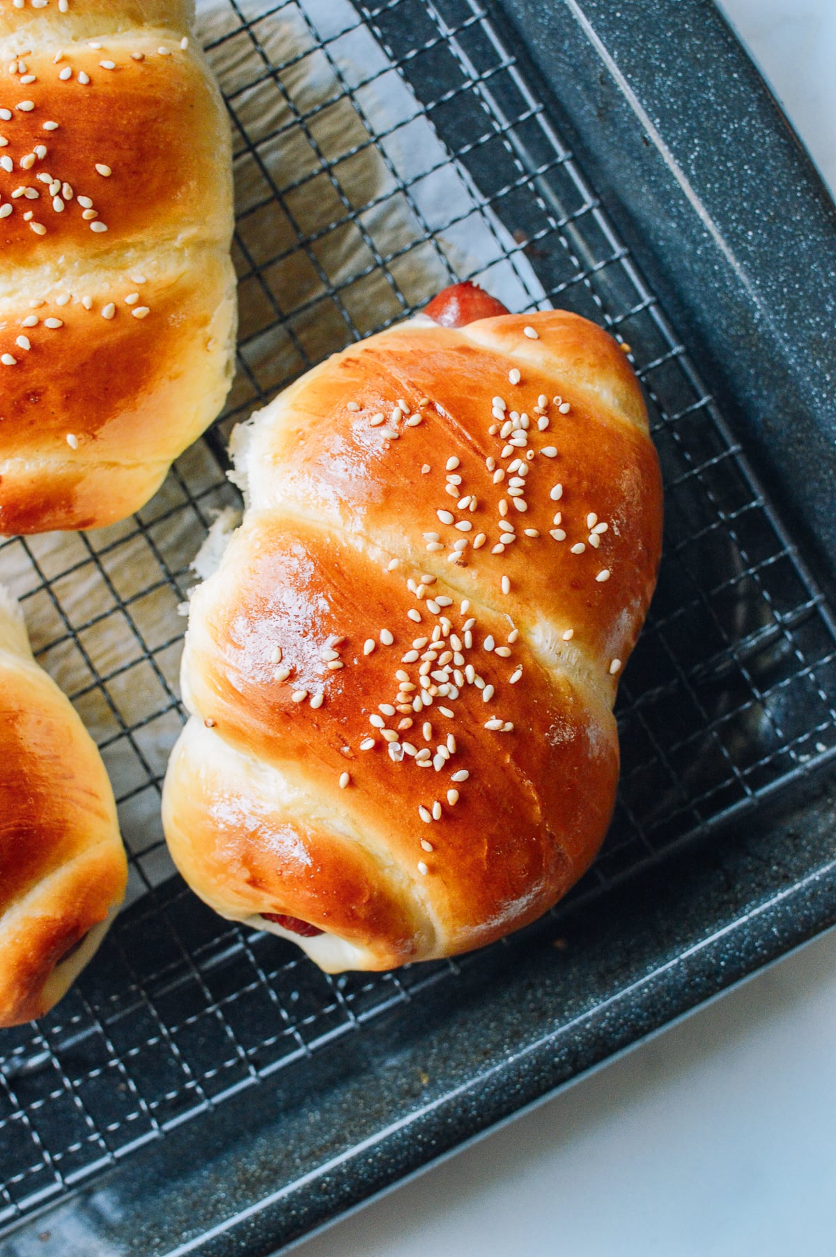 Chinese Hot Dog Buns, by thewoksoflife.com