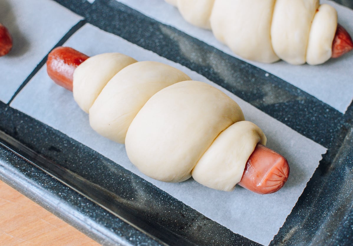 Chinese Hot Dog Buns, by thewoksoflife.com