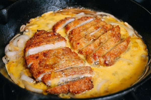 Katsudon Japanese Pork Cutlet and Egg Rice Bowl, by thewoksoflife.com