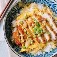 Katsudon Japanese Pork Cutlet and Egg Rice Bowl, by thewoksoflife.com