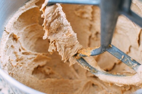 Peanut Butter Cupcakes w/ Black Sesame Frosting, by thewoksoflife.com