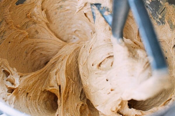 Peanut Butter Cupcakes w/ Black Sesame Frosting, by thewoksoflife.com