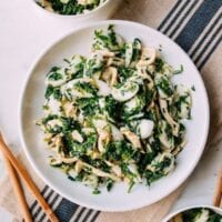 Shanghai Rice cakes with shepherd's purse