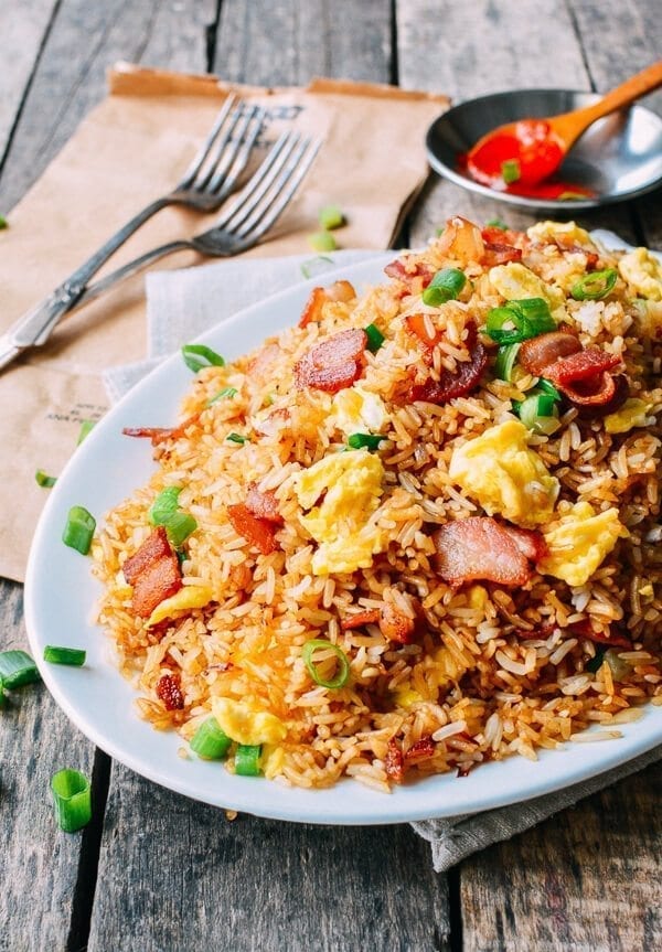 Bacon and Egg Fried Rice, by thewoksoflife.com