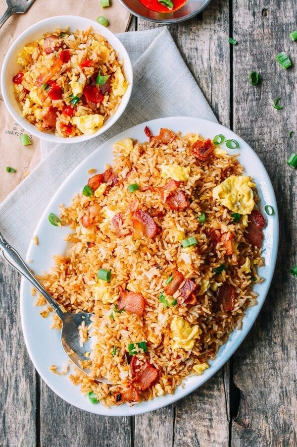 Bacon and Egg Fried Rice, by thewoksoflife.com