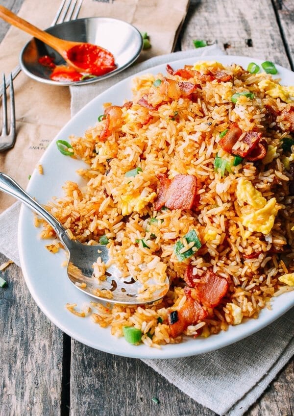 Bacon and Egg Fried Rice, by thewoksoflife.com