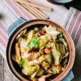 Cabbage stir-fry with pork belly