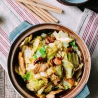Cabbage stir-fry with pork belly