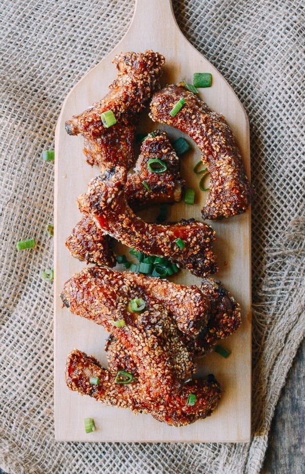 Chinese Ribs w/ a Sesame Crust, by thewoksoflife.com