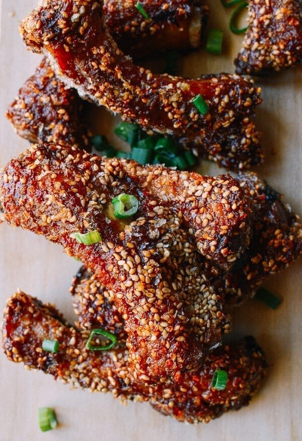 Chinese Ribs w/ a Sesame Crust, by thewoksoflife.com