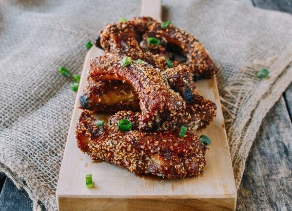 Chinese Ribs w/ a Sesame Crust, by thewoksoflife.com