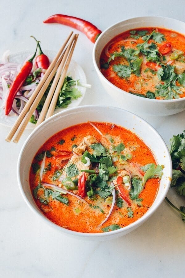 15 Minute Coconut Curry Noodle Soup, by thewoksoflife.com