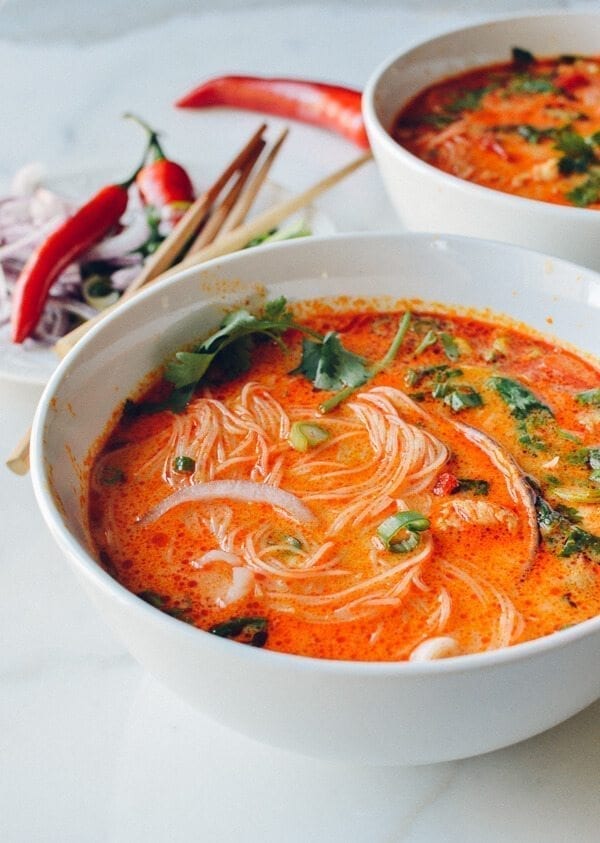 15 Minute Coconut Curry Noodle Soup, by thewoksoflife.com