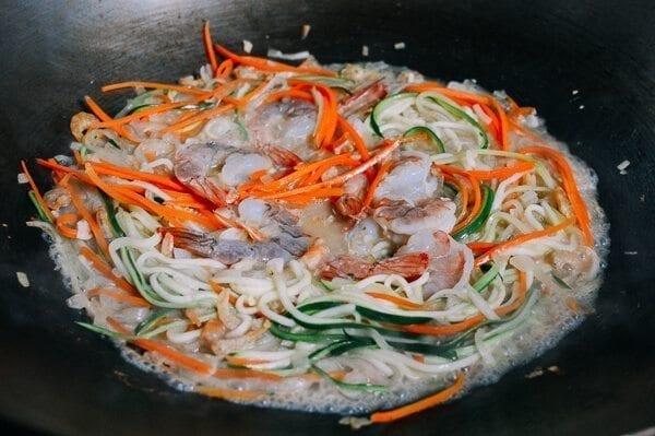 Vegetable Noodles with Shrimp, by thewoksoflife.com