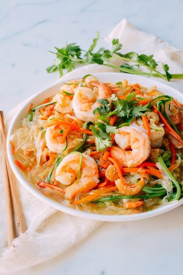 Vegetable Noodles with Shrimp, by thewoksoflife.com