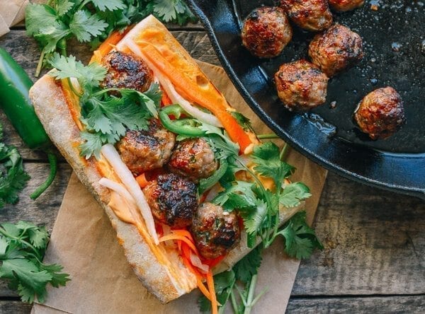 Meatball Banh Mi, by thewoksoflife.com