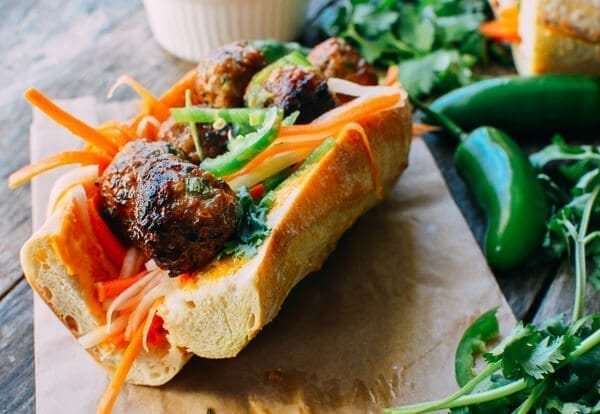 Meatball Banh Mi Recipe, by thewoksoflife.com
